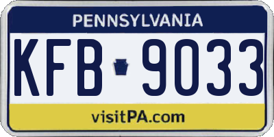 PA license plate KFB9033