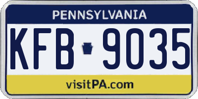 PA license plate KFB9035