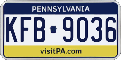 PA license plate KFB9036