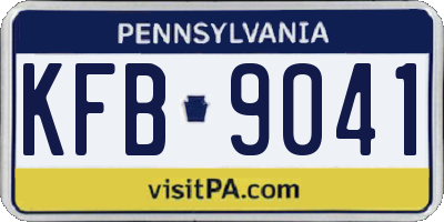 PA license plate KFB9041