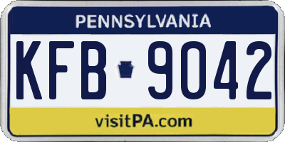 PA license plate KFB9042