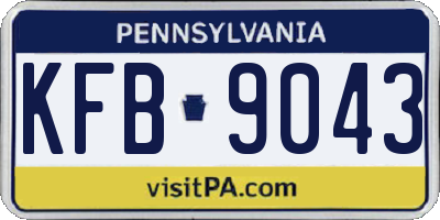 PA license plate KFB9043