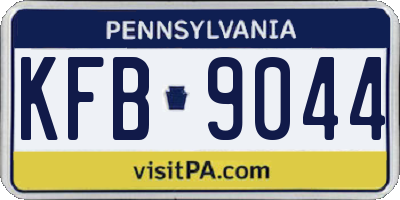 PA license plate KFB9044