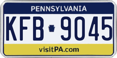 PA license plate KFB9045