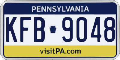 PA license plate KFB9048