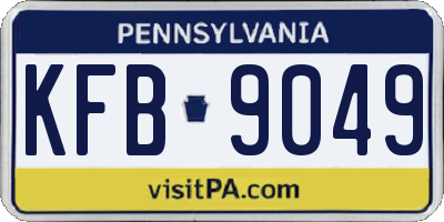 PA license plate KFB9049