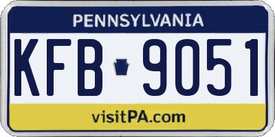 PA license plate KFB9051