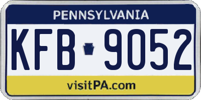 PA license plate KFB9052