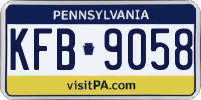 PA license plate KFB9058