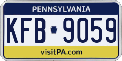PA license plate KFB9059