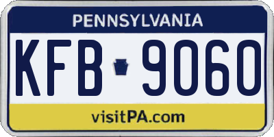PA license plate KFB9060