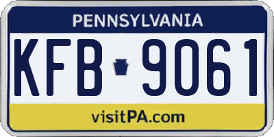 PA license plate KFB9061