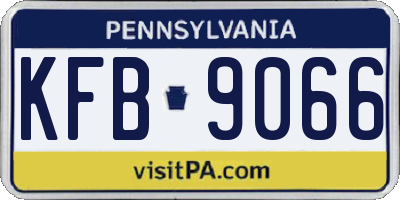 PA license plate KFB9066