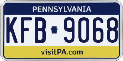 PA license plate KFB9068