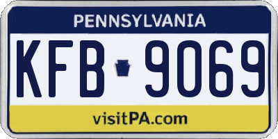 PA license plate KFB9069