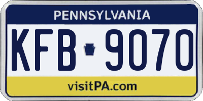 PA license plate KFB9070