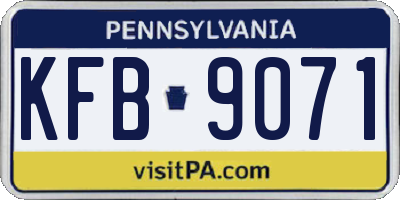 PA license plate KFB9071