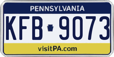 PA license plate KFB9073