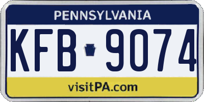 PA license plate KFB9074