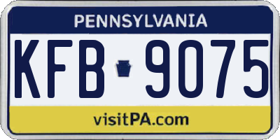 PA license plate KFB9075