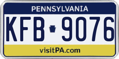 PA license plate KFB9076