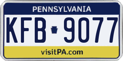 PA license plate KFB9077