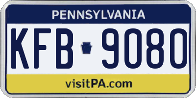 PA license plate KFB9080