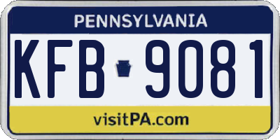 PA license plate KFB9081