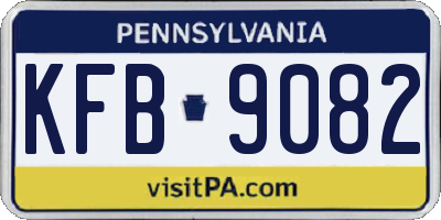 PA license plate KFB9082