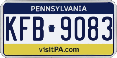 PA license plate KFB9083