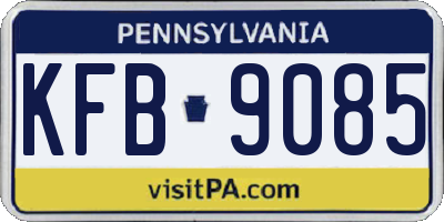 PA license plate KFB9085