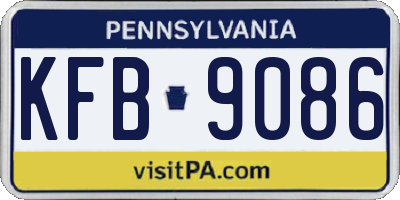 PA license plate KFB9086