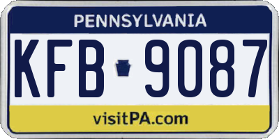 PA license plate KFB9087