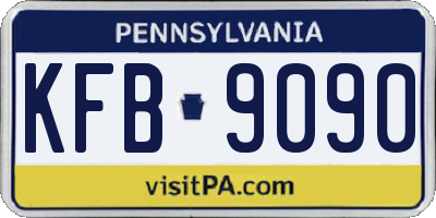 PA license plate KFB9090