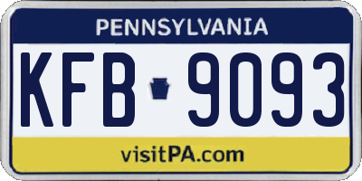 PA license plate KFB9093