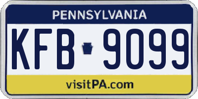 PA license plate KFB9099