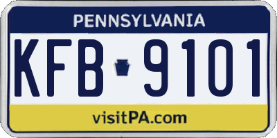 PA license plate KFB9101