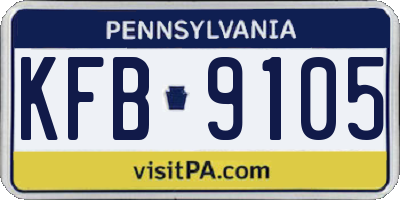PA license plate KFB9105