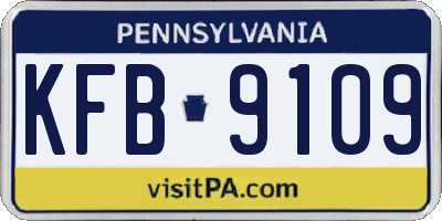 PA license plate KFB9109
