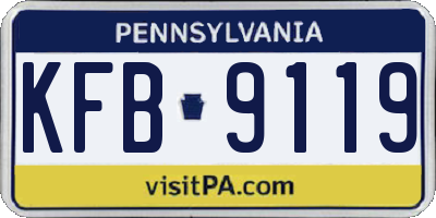 PA license plate KFB9119