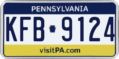 PA license plate KFB9124