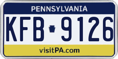 PA license plate KFB9126