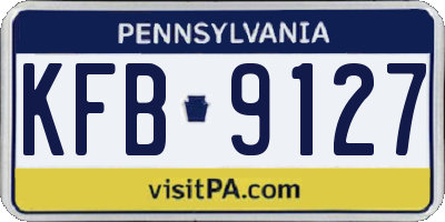PA license plate KFB9127