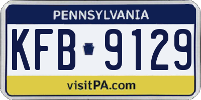 PA license plate KFB9129