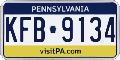 PA license plate KFB9134