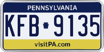 PA license plate KFB9135