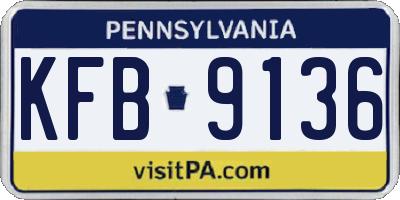 PA license plate KFB9136