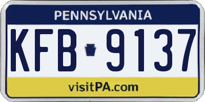 PA license plate KFB9137