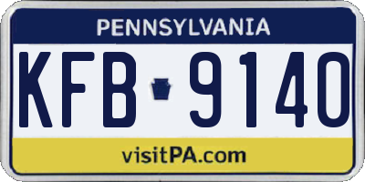 PA license plate KFB9140