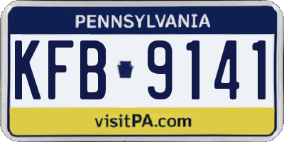 PA license plate KFB9141